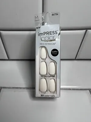 Impress Color 30 Pc Press-On Manicure Coffin Nails - Medium #501 Frosting • $2.49
