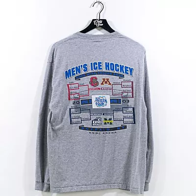 2003 NCAA Hockey Frozen Four T-Shirt Large Long Sleeve Cornell Michigan • $24.97