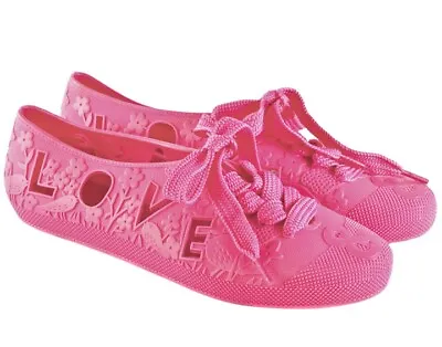 Rob Ryan Shoes F Troupe Sandal Bathing Beach Pink Peace Love Jelly Plastic • £30