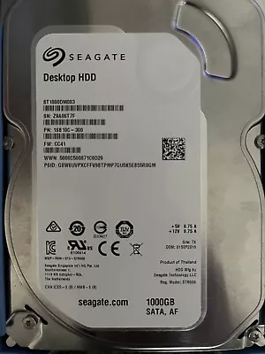 1TB SEAGATE ST1000DM003 Desktop HDD 3.5  SATA HDD Hard Disk Drive 1 Tb 1000 Gb • £15