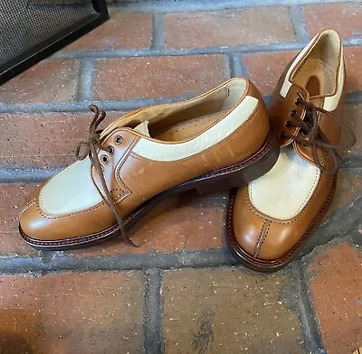 Vintage Nike Golf Shoes Zoom Air Brown/Beige Leather - Made In Italy - Size 7 • $217.40