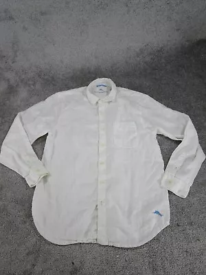 Tommy Bahama Linen Shirt Mens Medium White Long Sleeve *read • $24.99