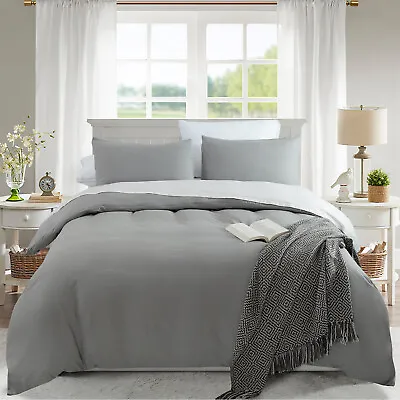 $31.34 • Buy Ultra Soft Duvet Cover Set For Comforter With Pillow Shams Twin Queen King Size