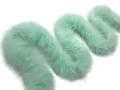 2 Yards - Aqua Green Turkey Medium Weight Marabou Feather Boa 25 Gram Wedding • $11.33