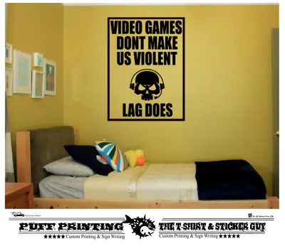 WALL ART GAMING Stickers  BEDROOM DEN QUOTES XBOX PS4 WORDS SAYINGS  HOME • £2.99