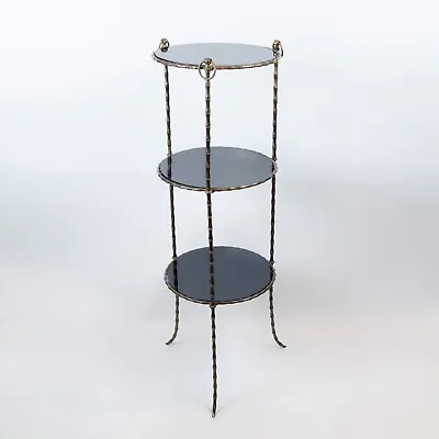 Vintage Side Table Bamboo And Bronze Coffee Table By Maison Bagues Ca.1960s • $2000