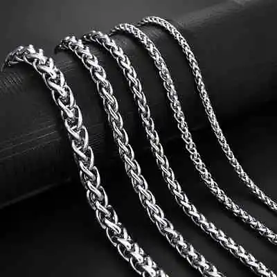 Mens Steel Chain Necklace Stainless Steel Silver Thick Jewellery Accessory • £7.99