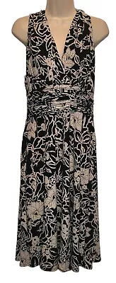 Evan-Picone Black & White Stretchy Sleeveless Dress Size 12 • $19.99