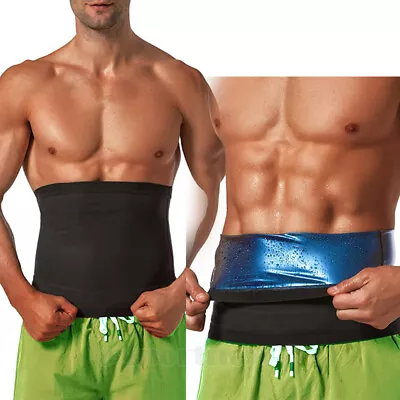 Men Sauna Sweat Band Belt Body Shaper Slimming Waist Trainer Trimmer Lose Weight • £11.79