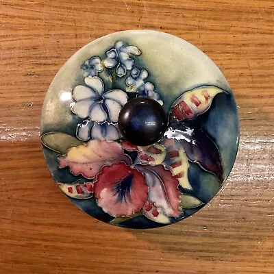 Moorcroft  Pottery  Flowers  Pattern Covered Trinket Dish • $150