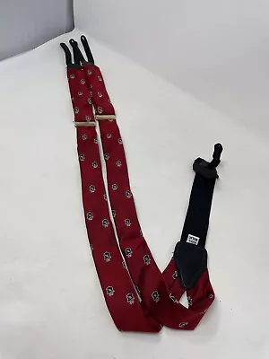 Vintage Suspenders Essential West Germany Red Crest Coat Of Arms Men’s Silk • $20