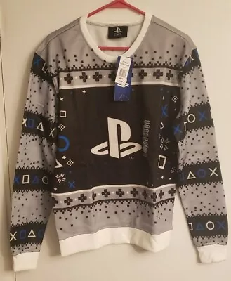 Playstation PS1 Logo Sweater  Holiday Christmas Sweater Authentic Licensed MED • $17.99