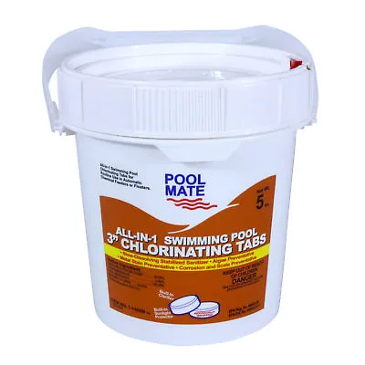 Pool Mate All-in-One 3  Chlorine Tabs Swimming Pool Sanitizing Chemical - 5 Lbs. • $69.99