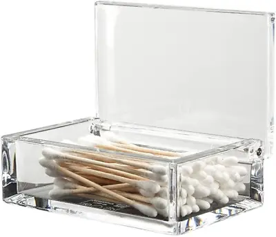 Clear Acrylic Q-Tip Holder Bathroom Cotton Swab Dispenser. • $14.11