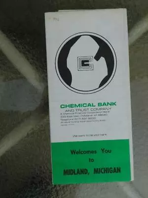 Road Map Midland Michigan 1982 Chemical Bank & Trust Company Advertising • $9.98