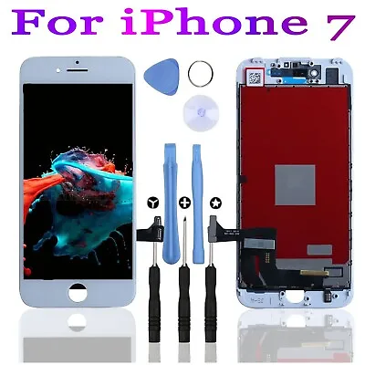 For IPhone 7 LCD Screen Replacement Digitizer 3D Touch Display Assembly White UK • £11.49