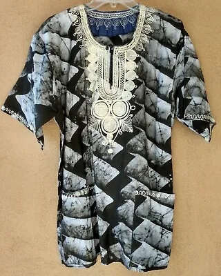 Black And Gold Traditional African Dashiki Shirt  • $50