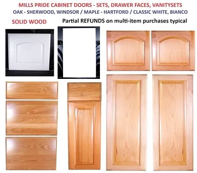 WOOD Cabinet DOORS DRAWER FACE Oak Maple White BIANCO CLASSIC HARTFORD SHERWOOD • $29