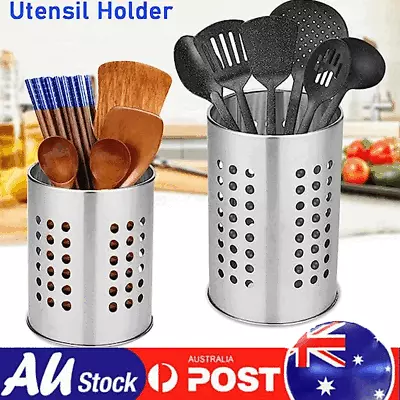 2PCS Stainless Steel Cutlery Stand Home Kitchen Sink Tidy Drainer Utensil Holder • $13.89