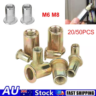 20/50PCS Rivet Nuts M6 M8 Blind Nut Nutsert Rivnut Stainless Steel Zinc Plated • $7.37