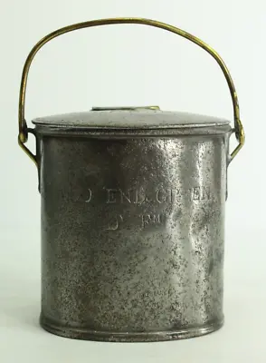 = 1880-1890's English Dairy Supply London Steel & Brass Pail RELIANCE Can • $65