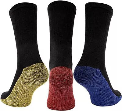 6 Pairs Mens Diabetic Friendly Heavy Duty Work Socks Wide Top Cushioned UK6-11 • £9.94