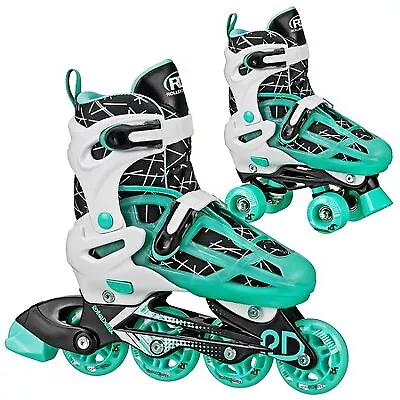 Mint Prodigy Kids' Inline-Quad Combo Skates - White/Mint Green (2-12) • $16.99