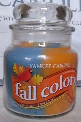 Yankee Medium Swirl Jar  Fall Colors  Autumn Leaves & November Rain Usa 2014 • £49.95