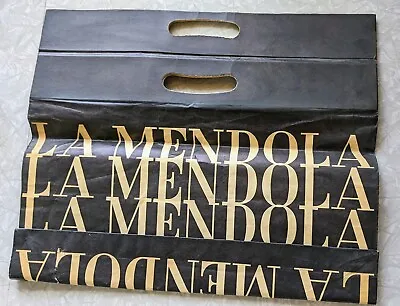 Vintage Antique La Mendola 60s 70s Brand Black Shopping Bag 16 X 17  • $25