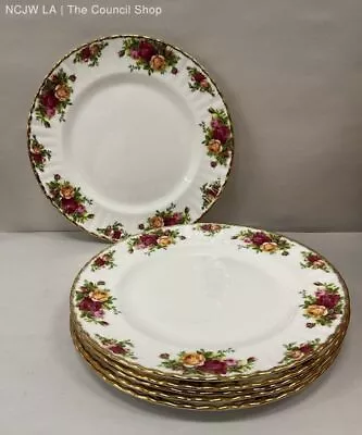 Set Of 6 Old Country Roses Dinner Plates Bone China England 10.5''  • $50