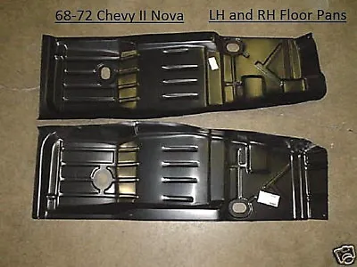 1968-1972 Chevy II Nova Full Floor Pan Pair With Toe Board 68 69 70 71 72 LH RH • $219.50