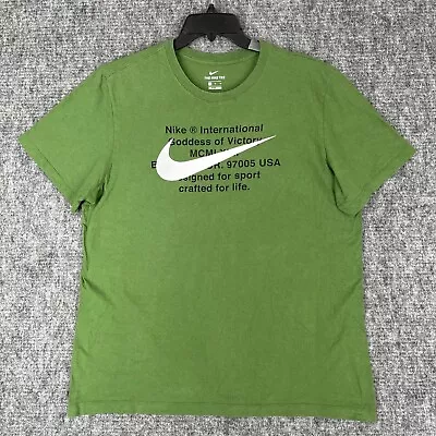 Nike Shirt Mens XL Goddess Victory Green Swoosh Basic Casual Short-sleeve Tee • $18.27