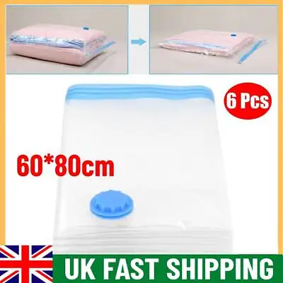 6 X Vacuum Storage Bags For Duvets Blankets Bed Sheets Clothes Travel Organizer • £8.89