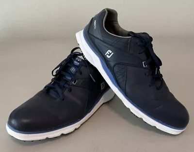 Footjoy FJ Men’s Pro SL Golf Shoes Size 10.5 Navy/White Spikeless - New Laces! • $30