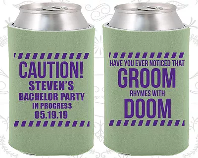 Bachelor Party Koozies Koozie Favors Giveaways (40042) Groom Rhymes With Doom • $199