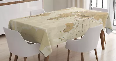 Map Tablecloth Vintage Old World Mapping Atlas • £20.99