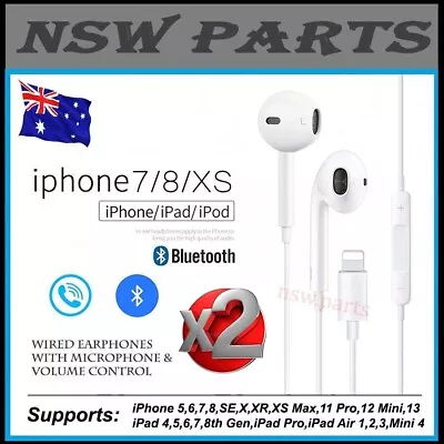 2X For IPad IPhone X 7 8 11 12 13 14 Wired Bluetooth Earphones Headphone Earbuds • $19.95