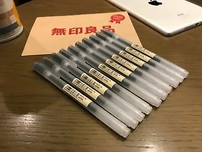 10pcs Gel Ink Pen 0.38mm Made In Japan Black Refill MUJI School Office Ballpoint • $15.99