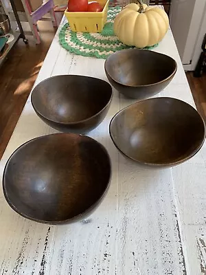 Vintage Hand Carved Wooden Salad Bowls.. Haiti …. Gorgeous • $54