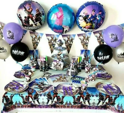 Battle Royal Fortnite Party Set Party Supplies Birthday Gaming Decoration • $8.99