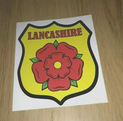 LANCASHIRE RED ROSE CAR STICKER 8.5cm X 10cm BRAND NEW • £1.75