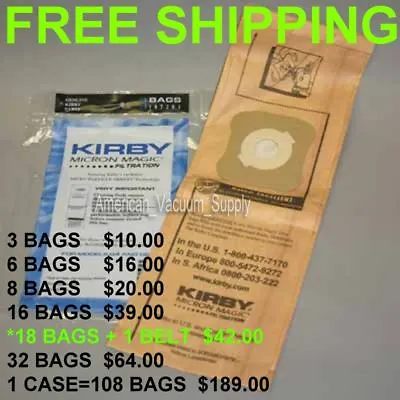 Kirby G 3 4 5 6 7 10 Vacuum Cleaner Bags MICRON MAGIC   • $10