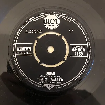£3 • Buy ‘FATS’ WALLER - Dinah (RCA Records RCA 1189) 1960 7” 45rpm Single Ex