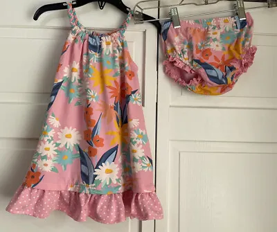 Matilda Jane Baby Girls Pink Floral Day Dress 18-24M W/ Diaper Cover • $24.99