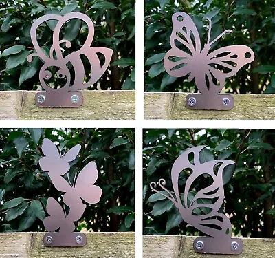 Butterfly Bee Steel Garden Fence Topper Ornament - Designed To Rust Gift • £5