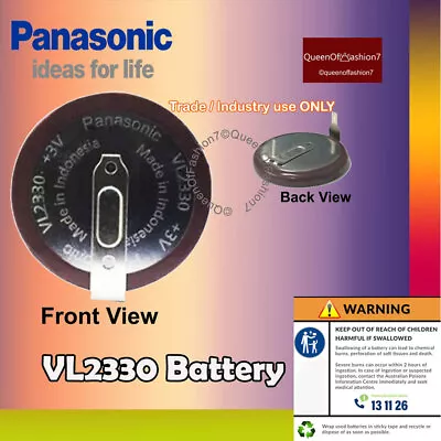 1x Panasonic VL2330 Rechargeable Button Cell Coin Battery 3V For Car Remote 🇦🇺 • $14.97