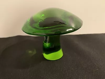 Vintage Glass Mushroom Paperweight Avacado  Viking Near Mint 3.5” Cap • $269.99