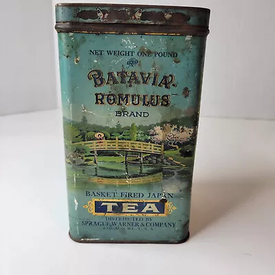 Richelieu - Midas Vintage Tea Tin - Japanese Theme - Sprague Warner & Company  • $18