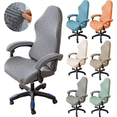 Office Chair Cover Stretch Computer Game Desk Task Seat Cover Rotat Slipcover AU • $12.09