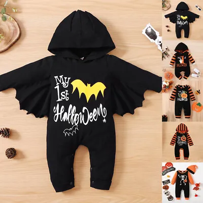 £7.59 • Buy Halloween Toddler Baby Boys Girls Cosplay Costume Hooded Romper /Hat Outfits Set